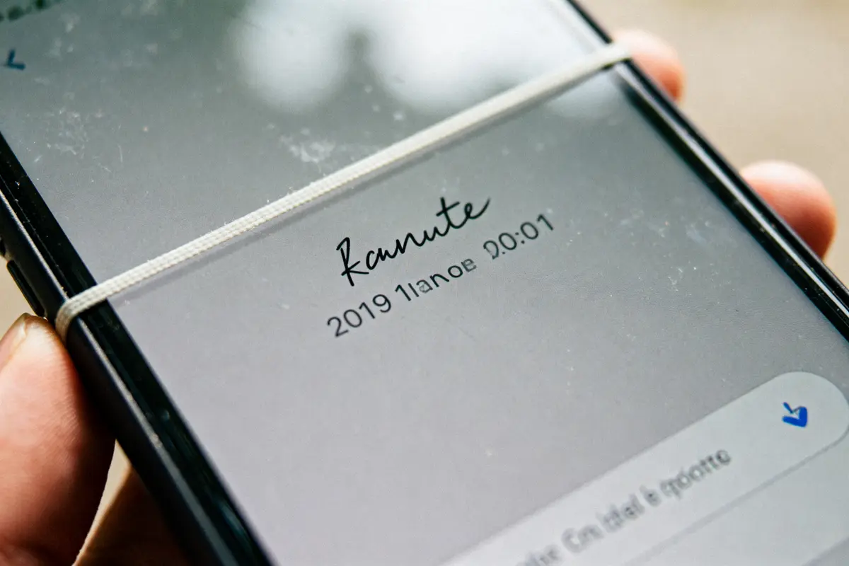 Écran de téléphone avec message texte et élastique comment barrer une carte grise